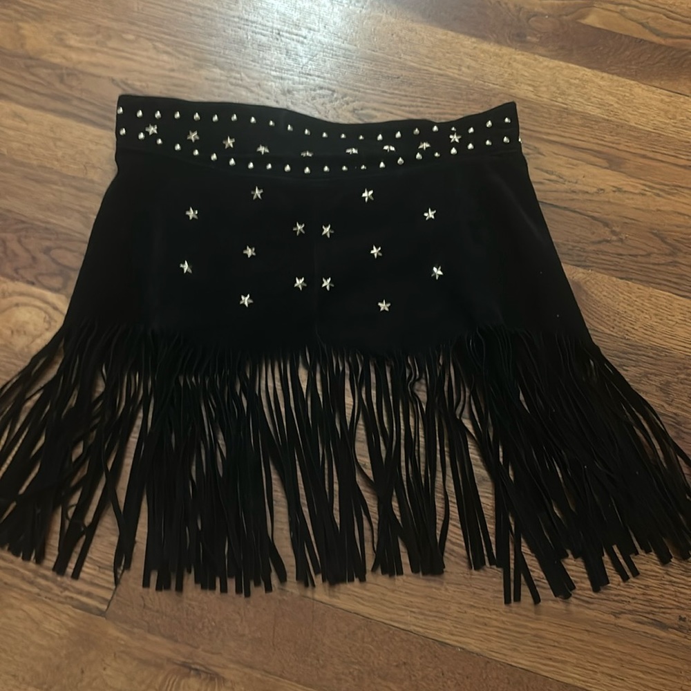 fringe buckle country skirt